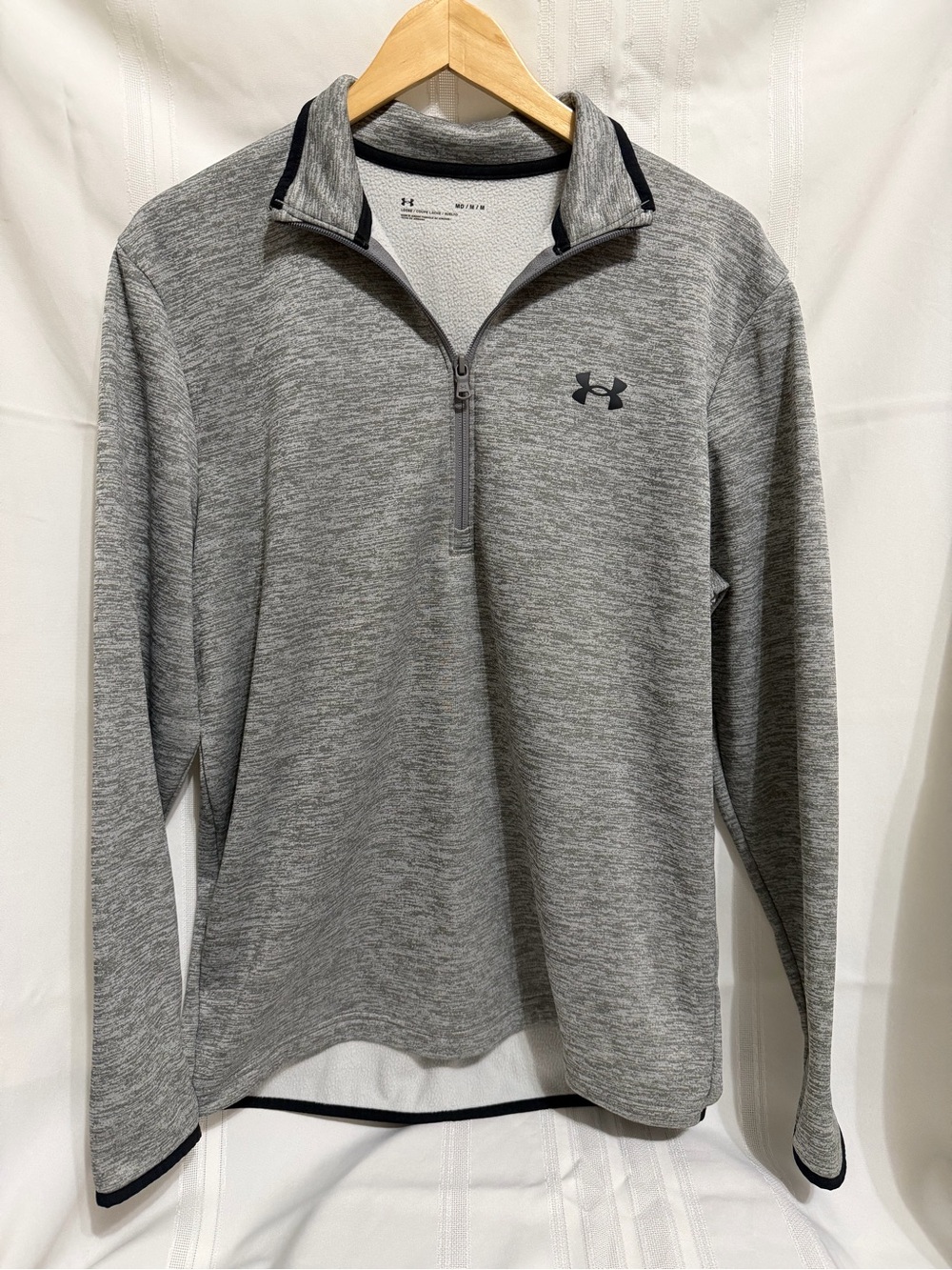 Under Armour ColdGear Quarter‑Zip Fleece Medium Loose Pullover Gray Unisex